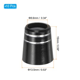 PATIKIL Golf Ferrules, 10 Pack Tapered Golf Club Ferrules Golf Shaft Ferrules with Dual Chrome Ring for Taper Tip Iron Wedge Shaft 0.531" OD 0.339" ID