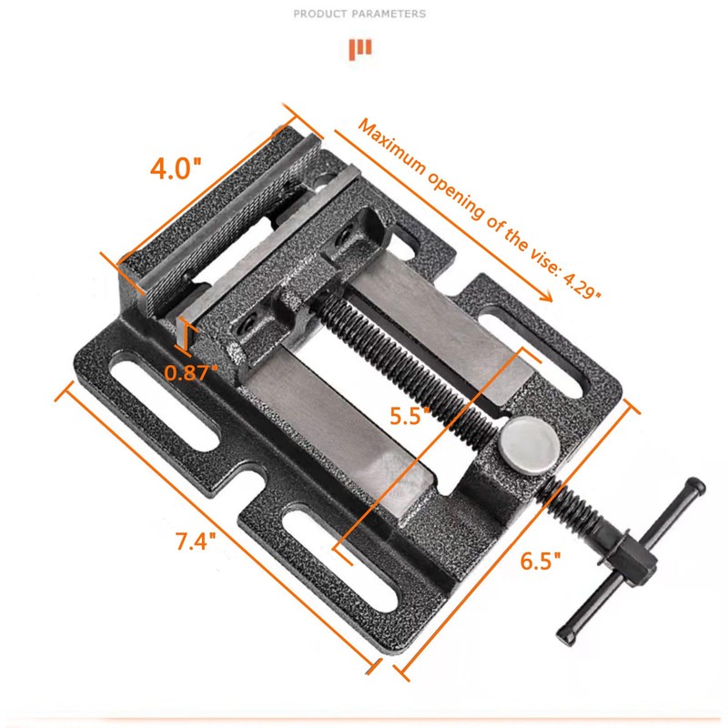 MYTEC Drill Press Vise, 4.0" Black, Quick Release Workbench Industrial