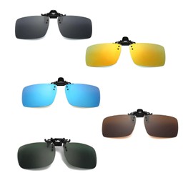 Mirhua Polarized Clip Sunglasses, 5 Colors Attractive | UV 400 UV Protection | Ultra Lightweight and Easy to Fix, Ideal for Outdoor Scenes such as Biking, Fishing, Driving, and a Unisex Choice, Set of
