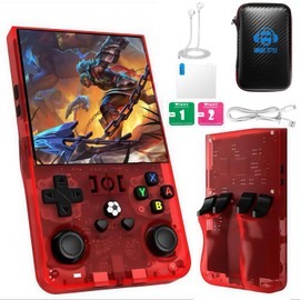 2025 Upgraded R36MAX Retro Handheld Game Console,128GB Built-in 22,000+ Classic Games,Portable Open Source Linux System,4.0-inch 4K HD IPS Screen & Video Player(Red 128G)