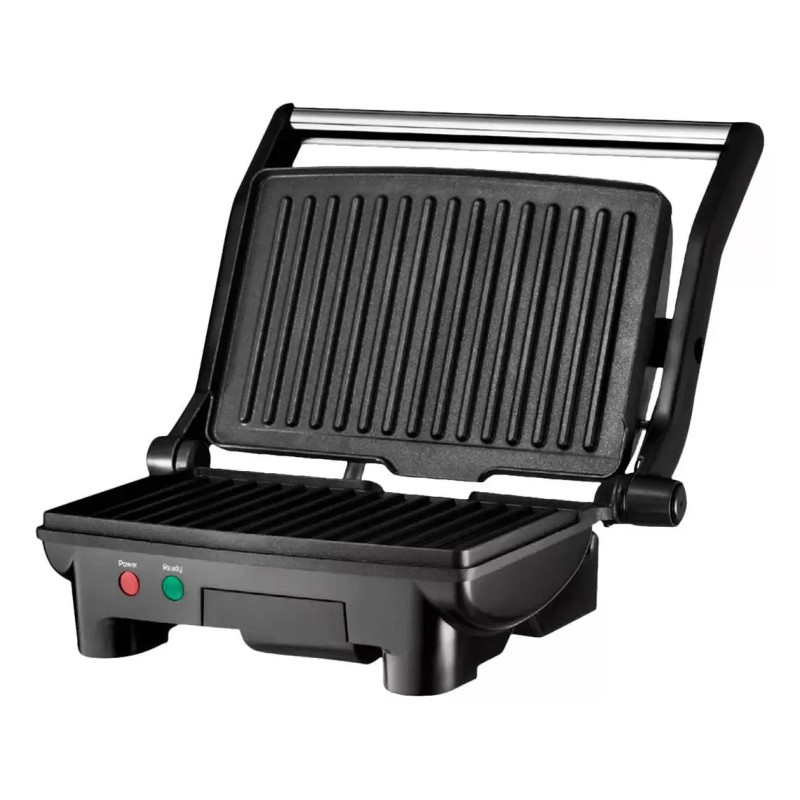 Chefman Parrilla Panini Prensa Chefman Rj02-180-4-r Apertura 180° Color Negro