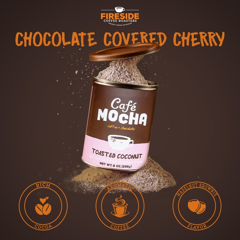 Fireside Coffee Toasted Coconut Cafe Mocha - Instant Coffee Chocolate