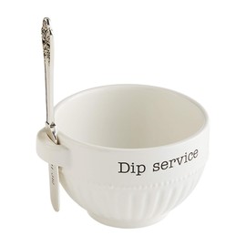 Mud Pie Service Bowl Cup Sets, dip 3" x 4 1/2" dia | spreader 5 1/2", White