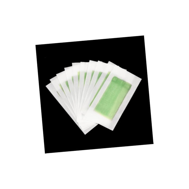 10 piezas Tiras de Cera Depilatoria Doble Cara Verde para