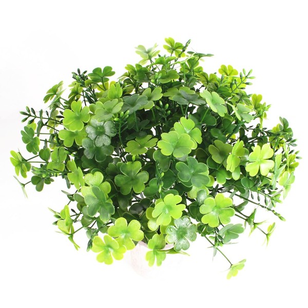 5 PCS Artificial Shamrock Flower Bush Fake Clover Plants for