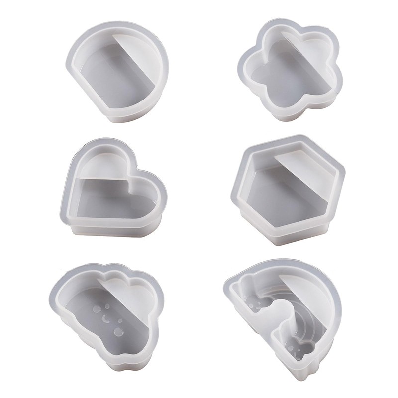 Business Card Organizer Storage Silicone Mold Clouds Hexagon Heart Card