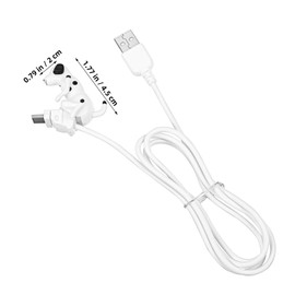 SHINEOFI 1Pc Funny Dog Charging Cable, Moving Humping Design USB TypeC Charger Cord, Cute Animated Pet Design, Sturdy Phone Charging Line (White)