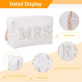 hoyuwak Bride To Be Gift Set Bride Pearl Sunglasses MRS Makeup Bag Wedding Gifts for Women Engagement Bachelorette Party