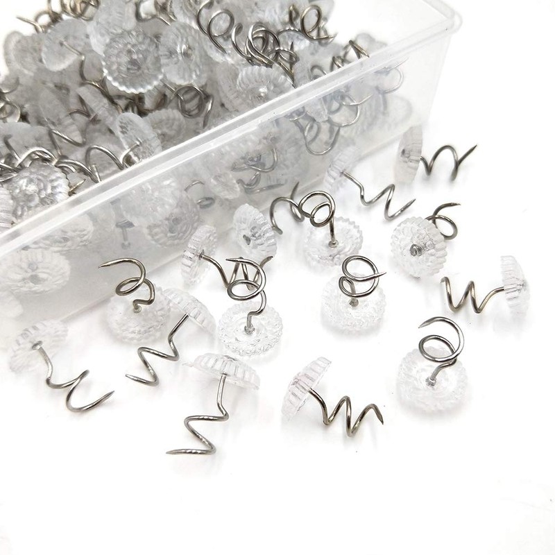 200 pcs Transparent Plastic Head Screw Nail for Upholstery and
