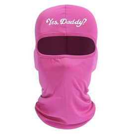 Summer Full Face Mask for Men Women Yes Daddy Printed Balaclava Mask Shiesty Head Cooling Neck Gaiter Outdoor Sports (US, Alpha, One Size, Pink)