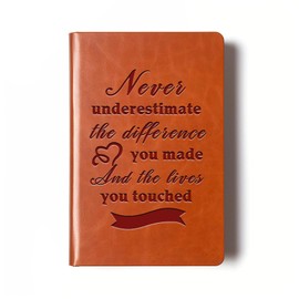 Boss Appreciation Gift Leather Notebook Mentor Travel Writing Notebook Amazing Leader Journal Notebook Mentor Leader Farewell Gifts for Boss Leader Coworker (Never underestimate the difference brown)