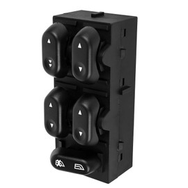 LCWRGS Power Window Switch for Ford F150 2004-2008, Expedition 2003-2006, Crown Victoria 2003-2008, Driver Side Master Switch, Black, Push Button, Manual Operation