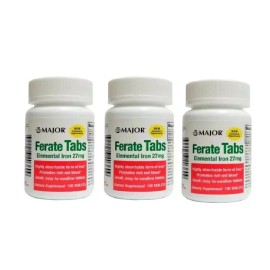 Major FERATE 27 MG TAB 100 Ferrous Gluconate