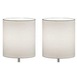 Pack of 2 Lampshade Linen E14 Replacement Shade Replacement Part Cylindrical Lampshade White Fabric Lamp Table Lamp Pendant Lamp Shade for Floor Lamp (Pack of 2 White)
