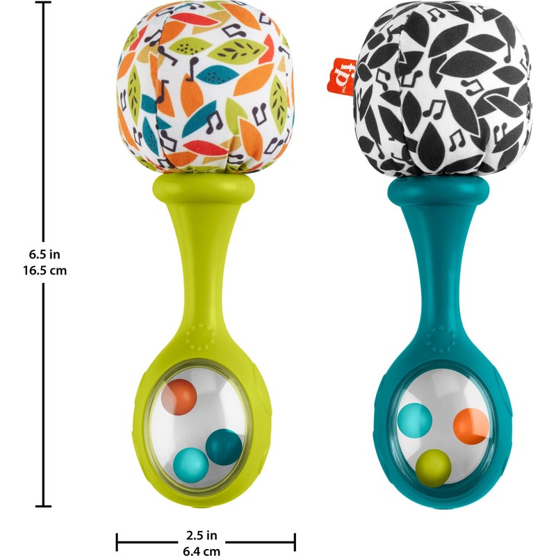 Fisher-Price Newborn Toys Rattle ‘n Rock Maracas, 2 Soft Musical