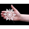 Glitter Snowflake Christmas Decorations Pack of 6-10cm Hanging Decorations (White)