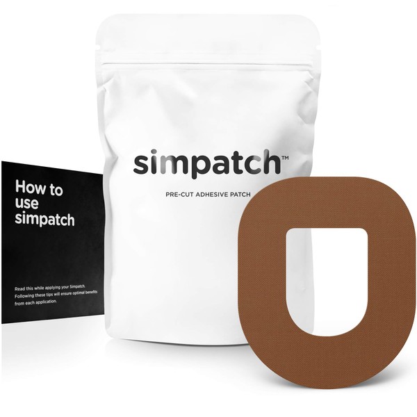 SIMPATCH Adhesive Patch for OmniPod - Pack of 25 - Multiple Colors Available (Brown)