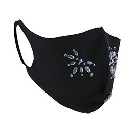 Western F.a.s.h.i.o.n Fashion Cloth Face Mask (Daisy Rhinestone)