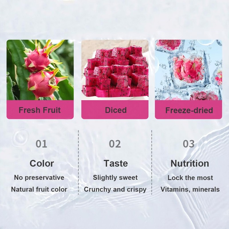 Mkostlich Freeze-dried Dragon Fruit, 2 x 3.52oz Dragon Fruit Snacks