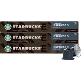 Starbucks by Nespresso Coffee ESPRESSO ROAST (Caramelly Notes Dark Roast) 30 Pods Capsules 3 Sleeve