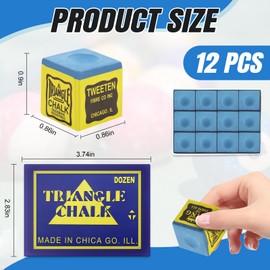 MOERDIFFER Billiard Chalk, Cue Chalk, Non-Slip Pool Cue Chalk, Premium Cue Chalk Set for Professional and Home Players (Blue 12 Pieces)