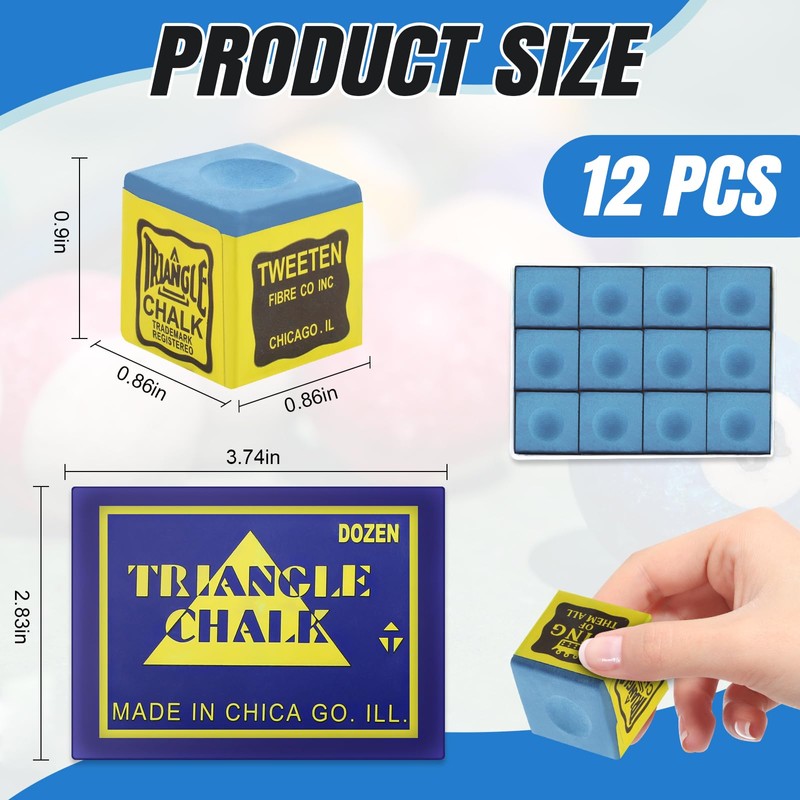 MOERDIFFER Billiard Chalk, Cue Chalk, Non-Slip Pool Cue Chalk, Premium