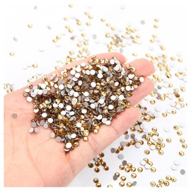 Feifei’S Bow 1440 Pieces Flat Back Gems Round Crystal Rhinestones SS16 4.0mm Diamante Rhinestones Crafts Nail Face Art Clothes Shoes Bags DIY (Crystal Yellow)