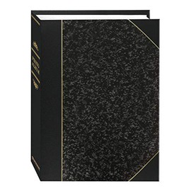 Pioneer Photo Albums LBT-57/SM 50-Pocket Silver Marble and Black Ledger Style Leatherette Cover Photo Album, 5 by 7-Inch Prints