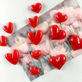 15Pcs Heart-Shaped Fridge Magnet Red Love Fridge Magnet, 3D Creative Cute Love Decorative Magnets, Used for Office Home Kitchen Decoration Fixed Message Board Photos