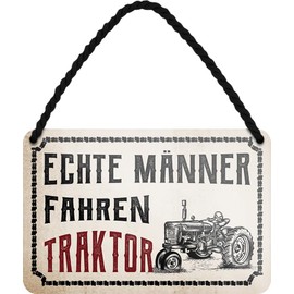 schilderkreis24 - Tin signs, funny saying "Real Männer Fahren Traktor" decorative vintage sign, funny gift idea, 18 x 12 cm
