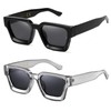 SHEEN KELLY Retro Thick Rectangular Chunky Sunglasses for Women Men