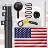 Heavy Duty 14 Gauge 30FT Telescopic Flag Pole,Extra Thick Outside