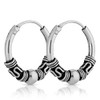 NKlaus 2644 Pair of Bali Hoop Earrings 12 mm 925