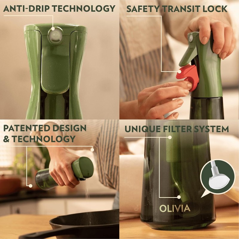 OLIVIA SIGNATURE Advanced Kitchen Oil Sprayer with Flairosol Technology, Fine