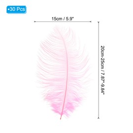 PATIKIL 8-10 Inch(20-25cm) Ostrich Feathers, 30 Pack Artificial Ostrich Feathers Bulk for Wedding Party Centerpieces Decorations Crafts Pink (5inch Width)