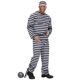 Mens Prisoner Costume Extra Large UK 46" for Prison Convict Jail Fancy Dress