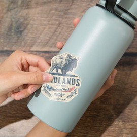 Die Cut Sticker Badlands National Park, South Dakota, Buffalo, Vinyl Sticker, (Waterproof Decal for Cars, Water Bottles, Laptops, Coolers), Large