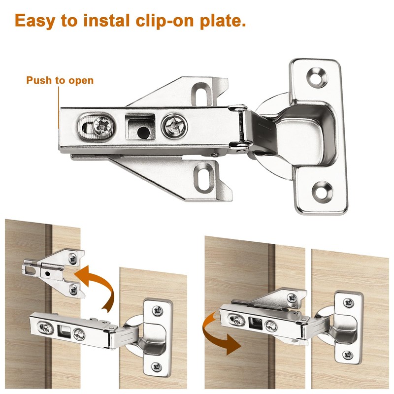 Probrico 18 Pairs（36 Pack） Kitchen Cabinet Hinges for Face Frame