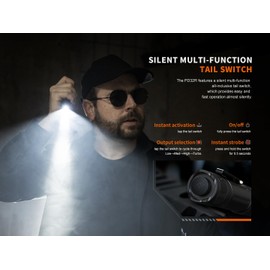 EdisonBright Fenix PD32R 1400 Lumen Rechargeable LED impact resistance battery compartment Tactical Flashlight with EBR accessory Box