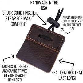 Shatterproof Archery 3 Under Archery Tab Shooting Tab | Real Leather | Handmade in USA