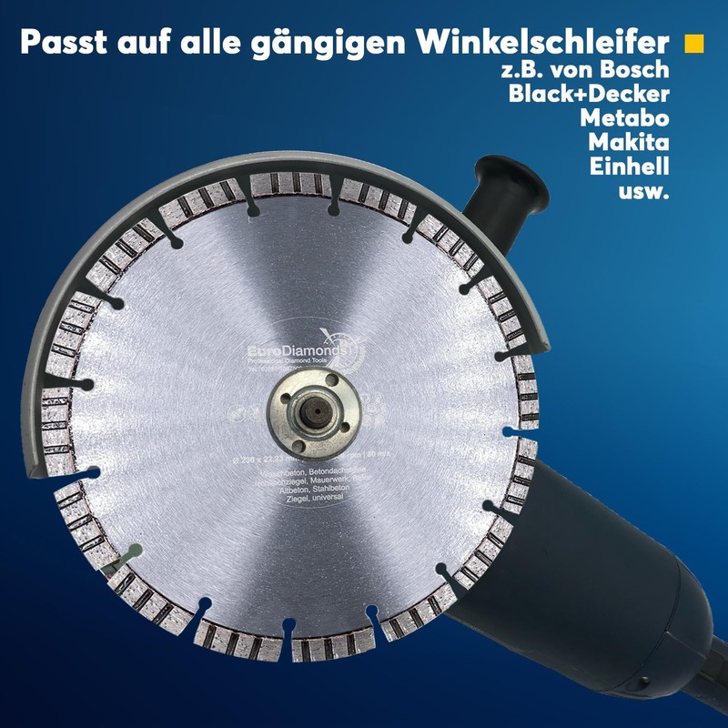 Diamond Cutting Disc Concrete 230 mm x 22.23 mm Laser