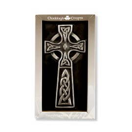 Silver Claddagh Celtic Cross Plaque