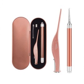 LED Tweezer Ear Pick & Ear Wax Removal Set Ear Pick + Tweezer / Rose Gold