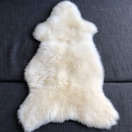 Wildash London - Luxurious Sheepskin Rug - Creamy White, Opulent Fleece Long Fur SMALL < 90cm