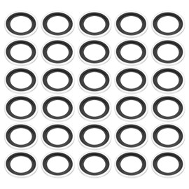 PATIKIL M22 Self-Centered Bonded Sealing Gasket, 30Pcs NBR Metal Bonded Sealing Washers Automotive Washers for Mechanical, Plumbing, Cylinder Repairs