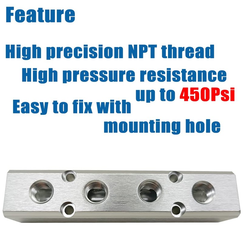 Qolekog 4 Way 6 Port Air Manifold 1/2" NPT Supply