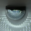 4Pcs Outdoor Waterproof Semicircle 6LED Solar Power Wall Lamp Black