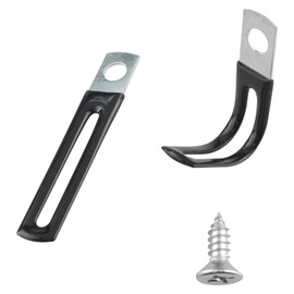 WHYHKJ 30PCS Bendable Shelf Hooks with Screws 60x10mm Metal Wire Shelf Loop Clips Wire Harness Fixing Clip Flexible PVC Dipped Clip Wire Router Strapping Shelf Hooks Closet Shelf Bracket Black