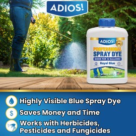 Adios! Professional Blue Spray Dye Marker, (1 Gallon), Makes 250 Gallons Indicator for Grass and Lawn Care, Safe for Mixing
