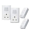 eSecure - 2x TWIN Plug in Wireless/Cordless Doorbell MASSIVE 50M Range 16x Sounds and Chime